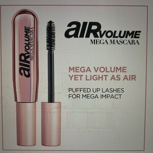 L'Oreal Paris Air Volume Lightweight Washable Mega Volume Mascara, Black Brown